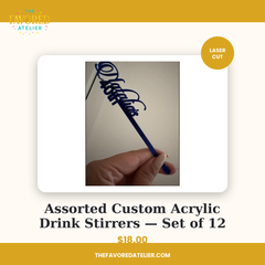 Assorted Custom Acrylic Drink Stirrers — Set of 12