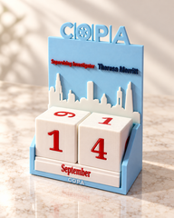 Custom Skyline Perpetual Desk Calendar, front view