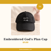 Embroidered God's Plan Cap — The Favored Atelier listing card, ready to ship