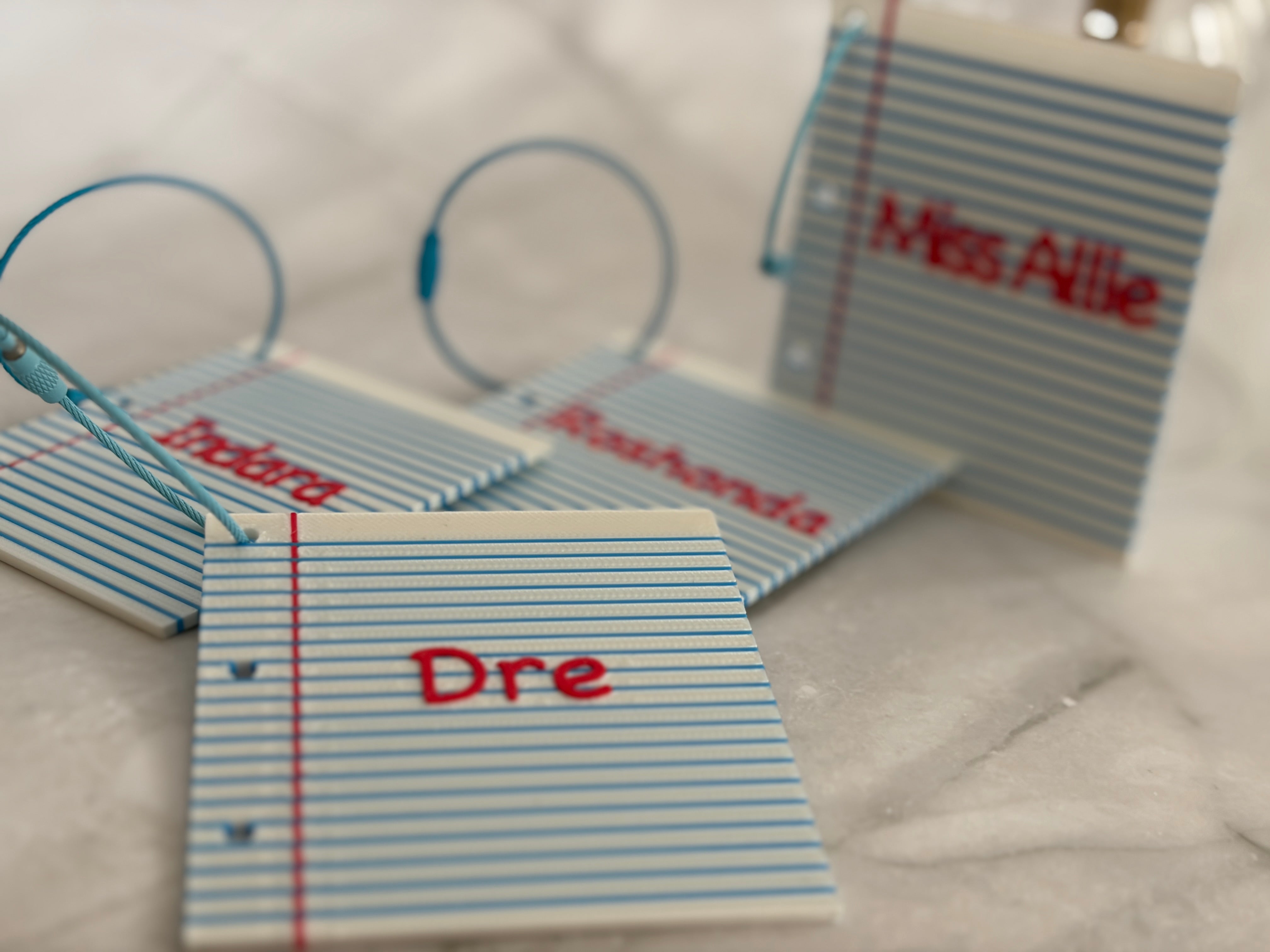 Personalized Notebook Paper Bag Tag