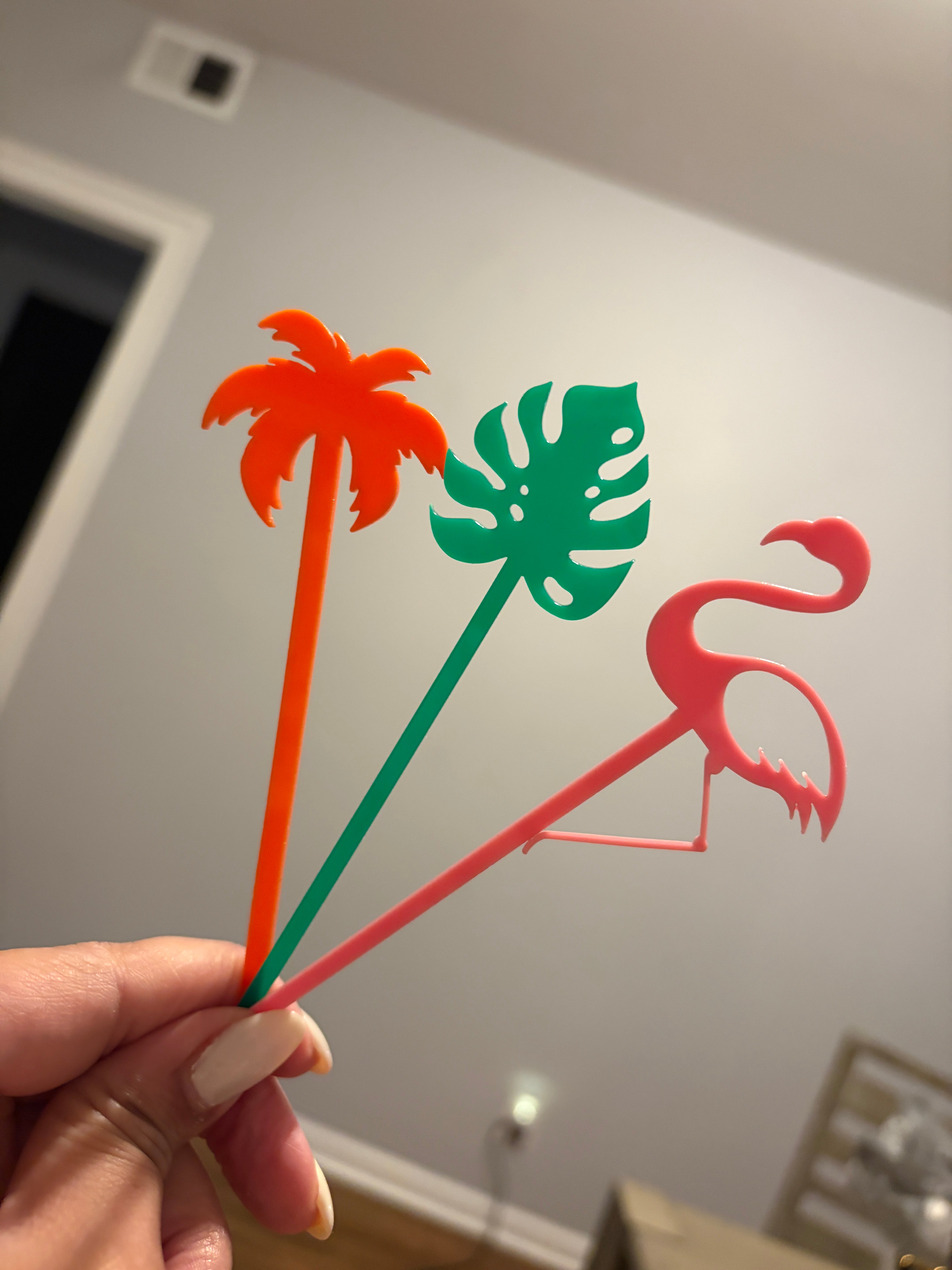 Assorted Custom Acrylic Drink Stirrers — Set of 12