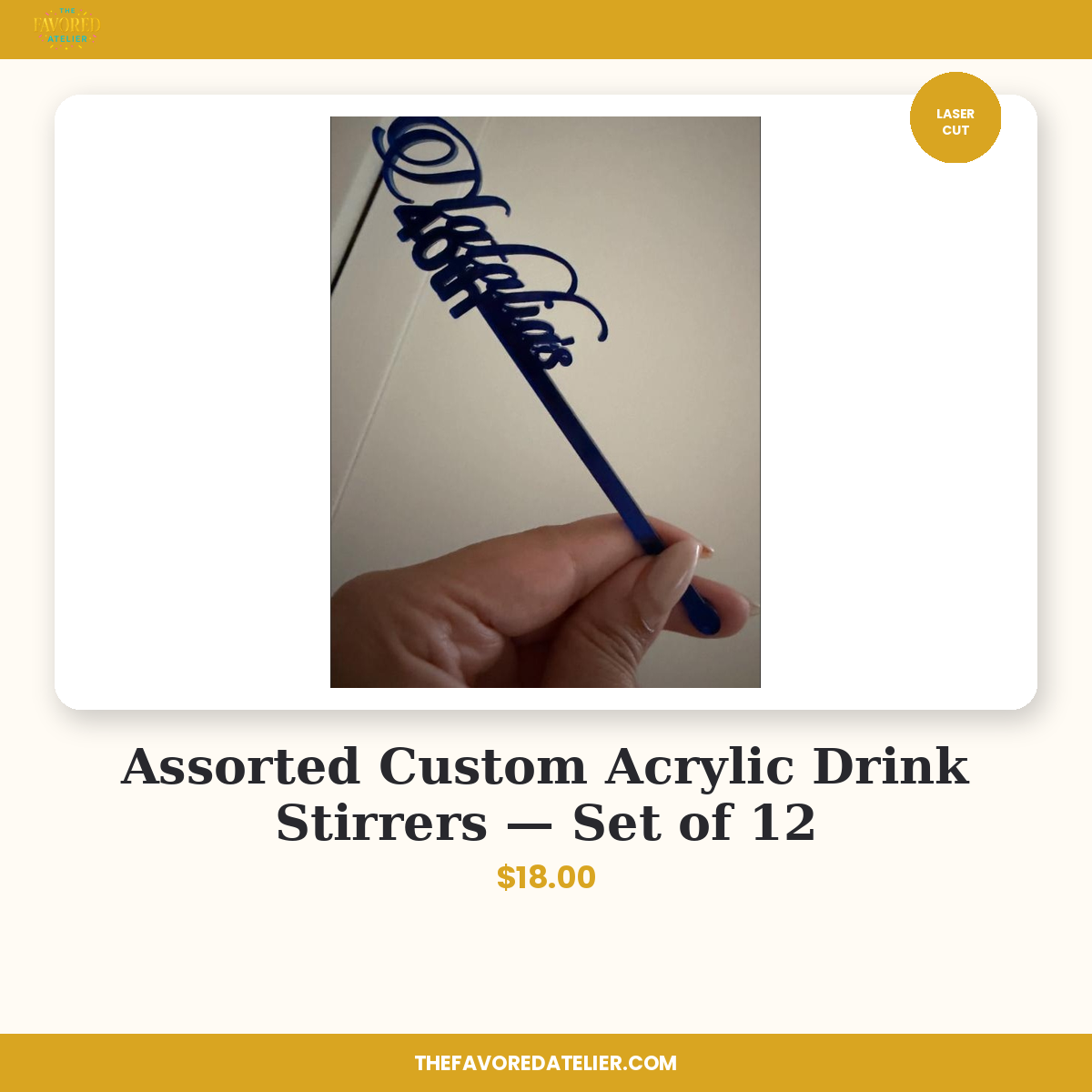 Assorted Custom Acrylic Drink Stirrers — Set of 12