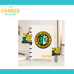Personalized 3D printed college notebook with charm and bookmark