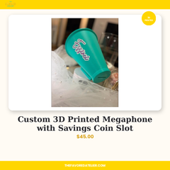 Custom 3D Printed Megaphone with Savings Coin Slot