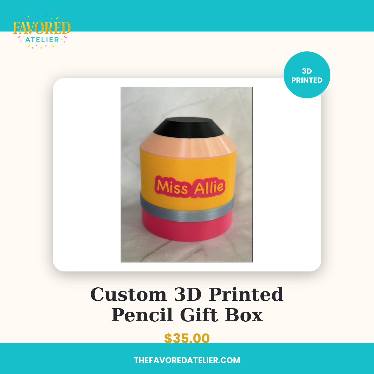 Custom 3D Printed Pencil Gift Box