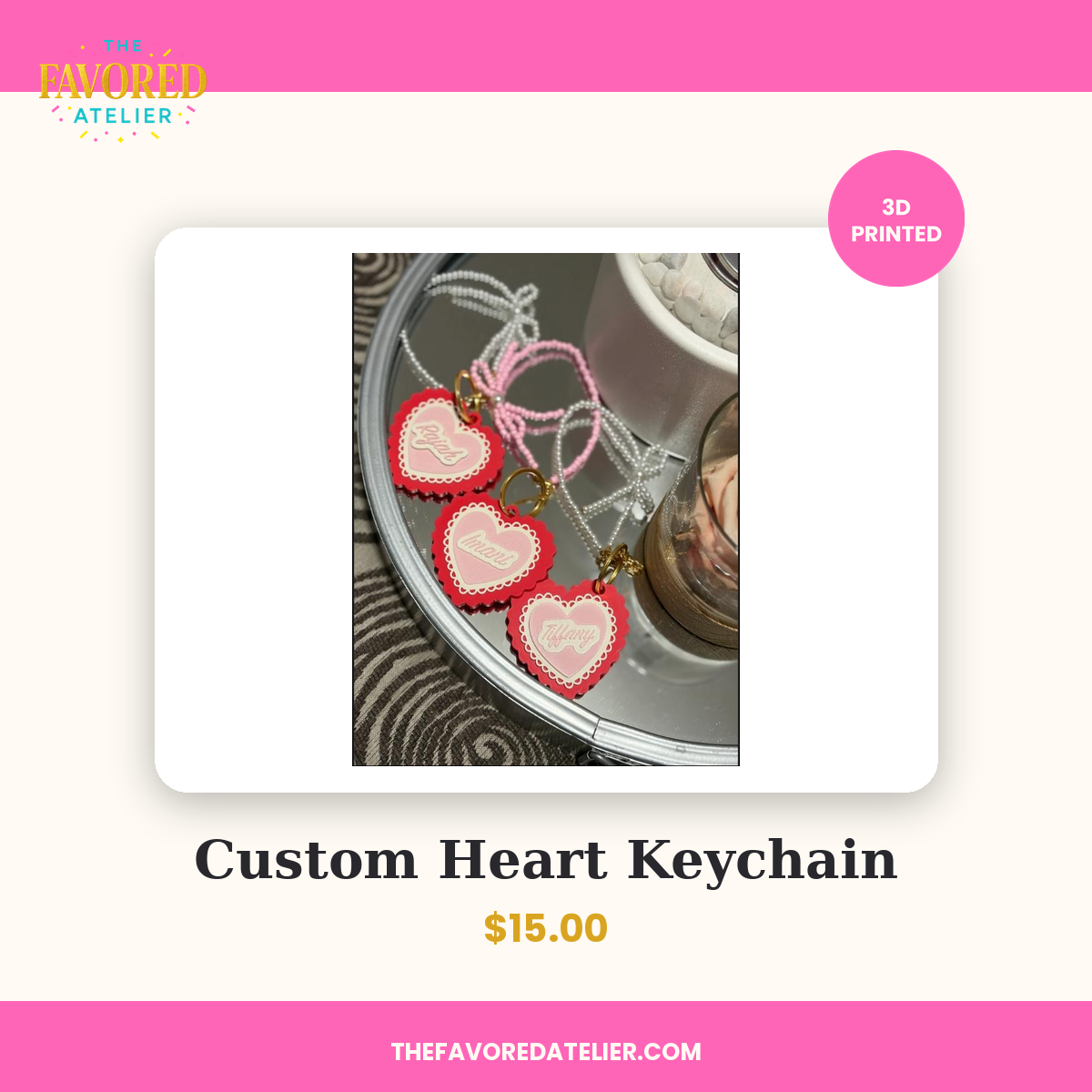 Custom Heart Keychain