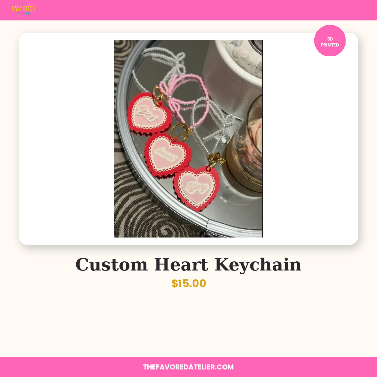 Custom Heart Keychain