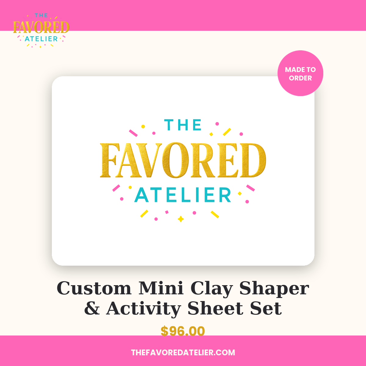 Custom Mini Clay Shaper & Activity Sheet Set