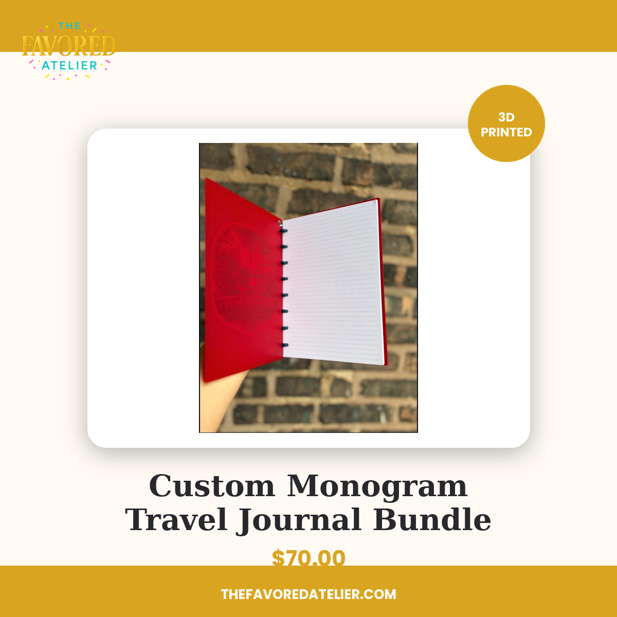Custom Monogram Travel Journal Bundle