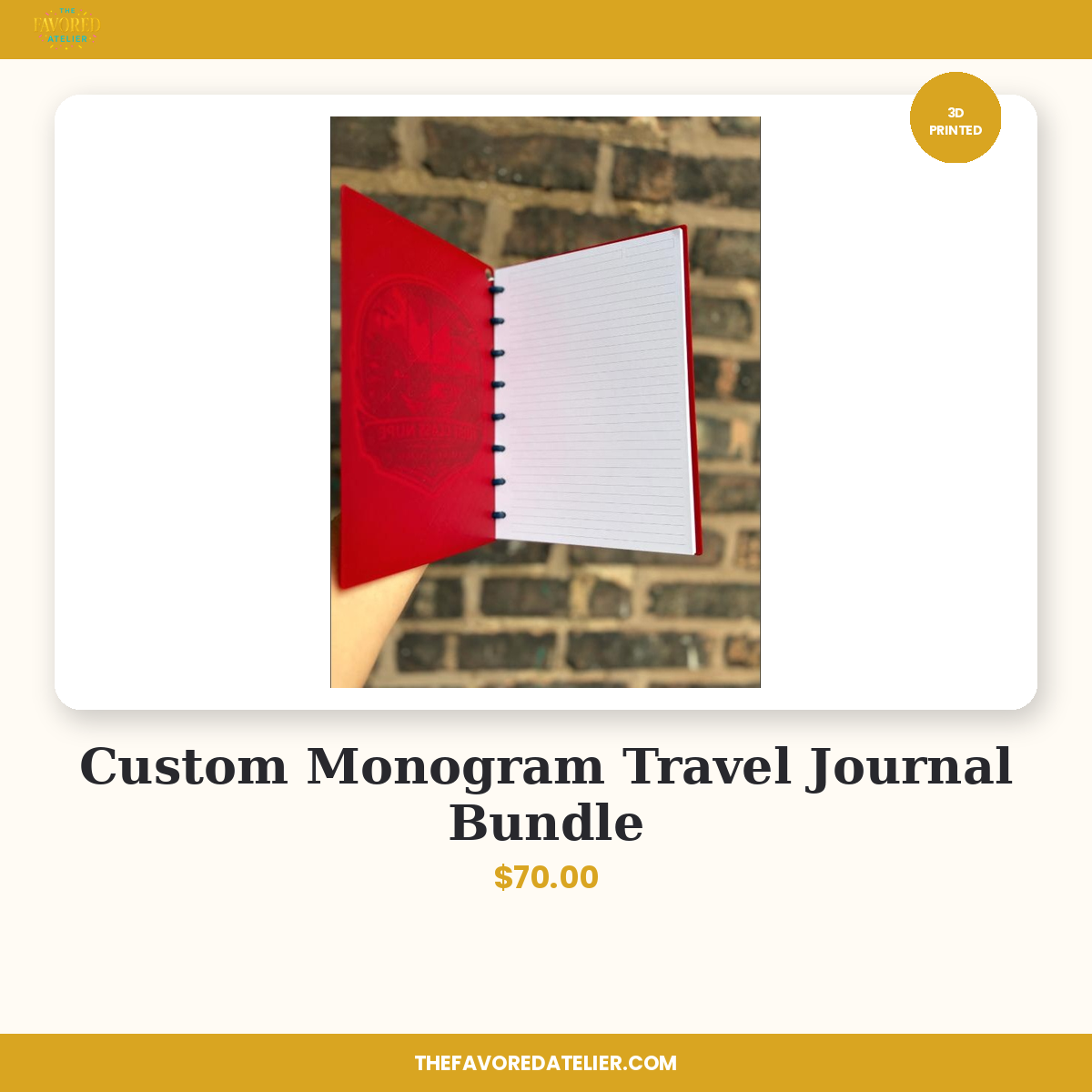 Custom Monogram Travel Journal Bundle