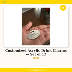 Customized Acrylic Drink Charms — Set of 12