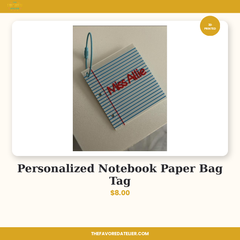 Personalized Notebook Paper Bag Tag